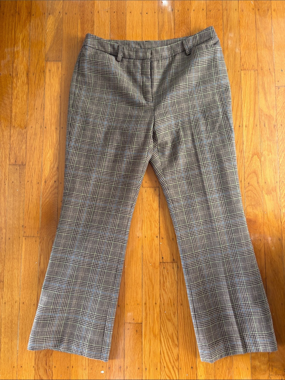 Women’s JONES COUNTRY NY Plaid Dress Pants - Brown/Green/Blue Plaid